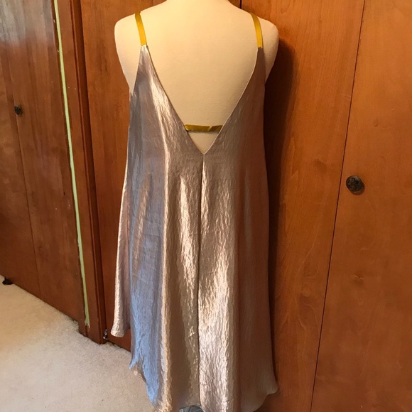 Anthropologie asymmetrical gold dress NWT - Picture 3 of 6